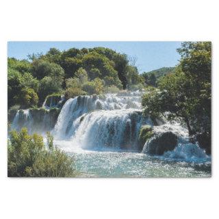 Waterfall in Krka National Park - Dalmatia,Croatia Tissue Paper