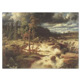 Waterfall in Sweden (by Marcus Larson) Tissue Paper