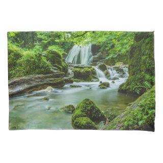 Waterfalls in forest  pillow case