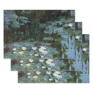 Waterlilies by Claude Monet, Vintage Fine Art  Sheets