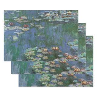 Waterlilies by Claude Monet, Vintage Flowers  Sheets