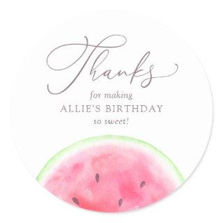 Watermelon Birthday Party Classic Round Sticker