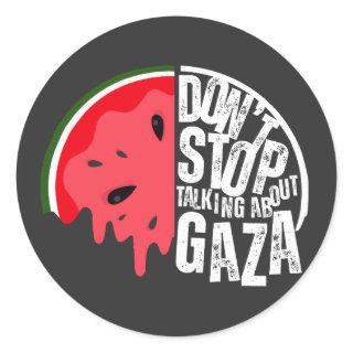 Watermelon Don't stop talking about Palestine Classic Round Sticker