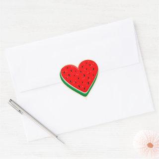 Watermelon Heart Valentine's Day Free Palestine Heart Sticker
