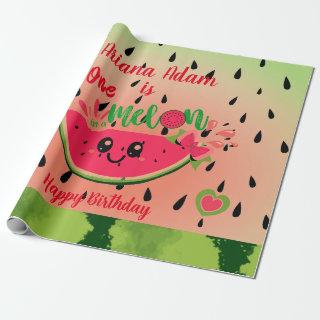 Watermelon One in a Melon Girl's First Birthday