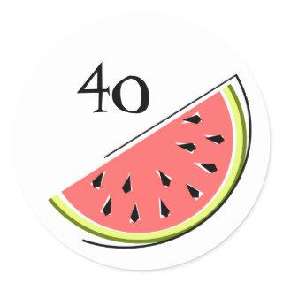 Watermelon Slice Age 40 sticker round
