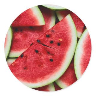 Watermelon Slices Classic Round Sticker