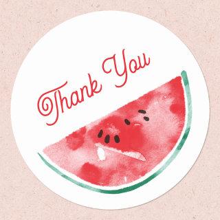 Watermelon Thank You Classic Round Sticker