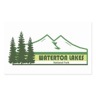 Waterton Lakes National Park Green Stripes Rectangular Sticker