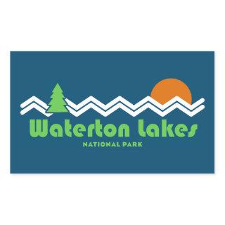 Waterton Lakes National Park Retro Rectangular Sticker