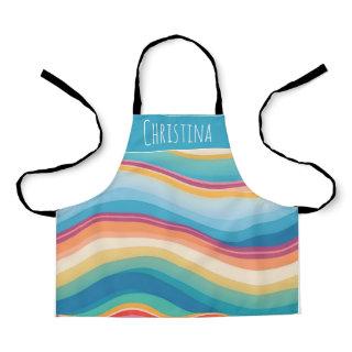 Wave Colorful Custom Personalized Pattern Apron