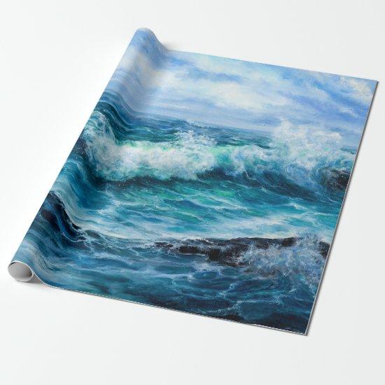 Waves in ocean. Modern Impressionism, modernism, m