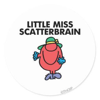 Waving Little Miss Scatterbrain Classic Round Sticker