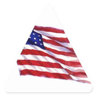 Waving US Flag Triangle Sticker