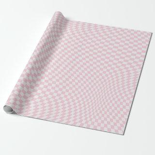 Wavy Checkered Pastel Pink Checkerboard Pattern