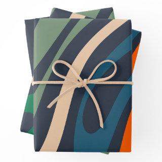 Wavy Loops Retro Abstract Patterns  Sheets