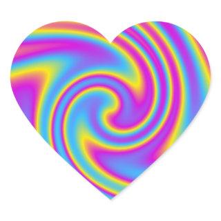 wavy rainbow heart sticker