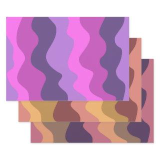 Wavy Stripe Colorful Pink Purple Retro Earthy Gift  Sheets