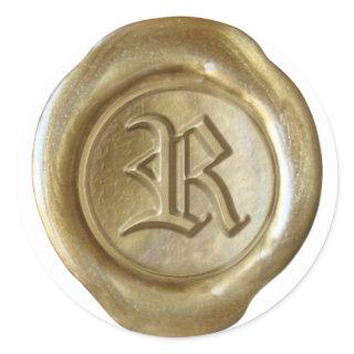 Wax Seal Monogram - Gold - Old English - Letter R