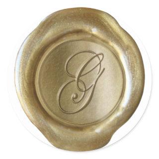 Wax Seal Monogram - Gold - Script G