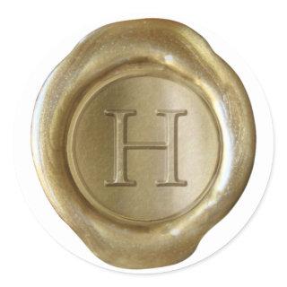 Wax Seal Monogram - Gold - Serif H