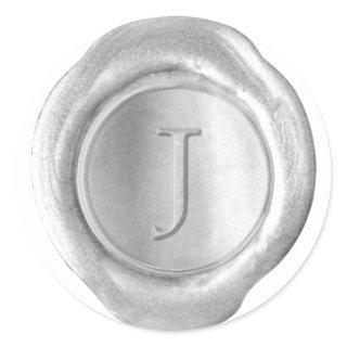 Wax Seal Monogram - Silver - Serif J