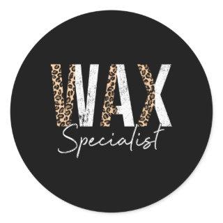 Wax Specialist Wax Esthetician Leopard Waxing Classic Round Sticker