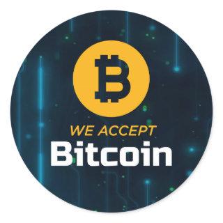 We Accept Bitcoin Circle Sticker