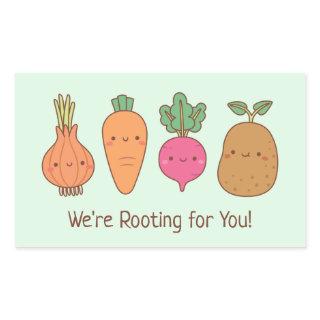 We Are Rooting For You Root Vegetables Pun Rectangular Sticker