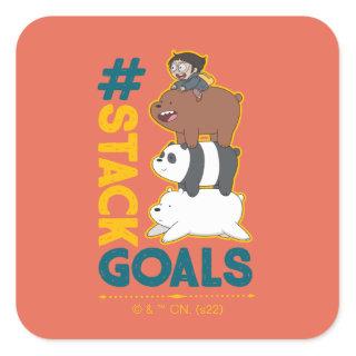 We Bare Bears and Chloe - #StackGoals Square Sticker