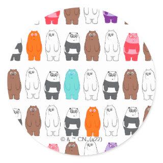 We Bare Bears Colorful Bear Pattern Classic Round Sticker