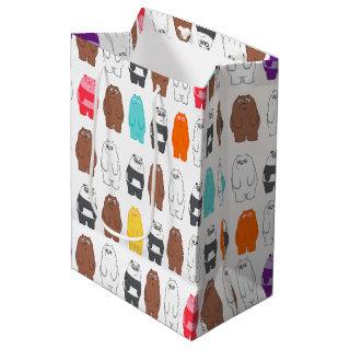 We Bare Bears Colorful Bear Pattern Medium Gift Bag