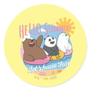 We Bare Bears - Hello Summer! Let's Have Fun Classic Round Sticker