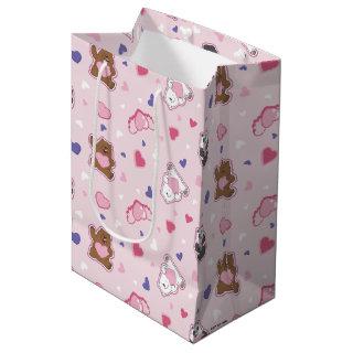 We Bare Bears - Valentine Hearts Pattern Medium Gift Bag