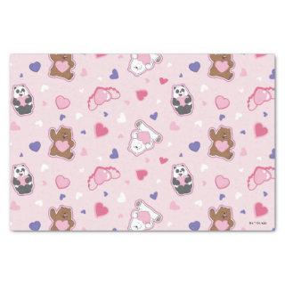 We Bare Bears - Valentine Hearts Pattern Tissue Paper