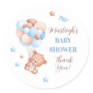 We Can Bearly Wait Baby Shower Classic Round Sticker