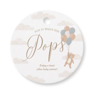 We Can Bearly Wait Boy Baby Shower Wine Bottl Favor Tags