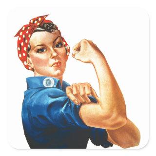 We Can Do It Rosie the Riveter Women Power Square Sticker