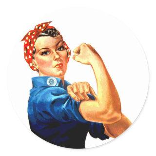 We Can Do It Rosie the Riveter WWII Propaganda Classic Round Sticker