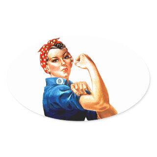 We Can Do It Rosie the Riveter WWII Propaganda Oval Sticker