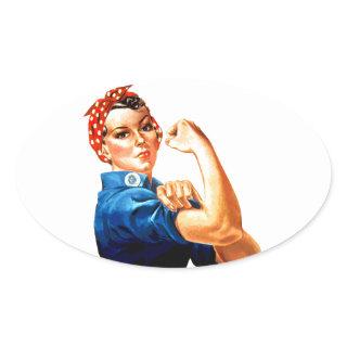 We Can Do It Rosie the Riveter WWII Propaganda Oval Sticker