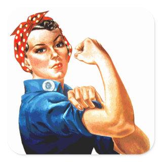 We Can Do It Rosie the Riveter WWII Propaganda Square Sticker