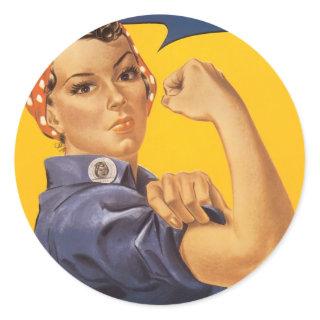 "We Can Do It" World War ll Poster Detail Classic Round Sticker