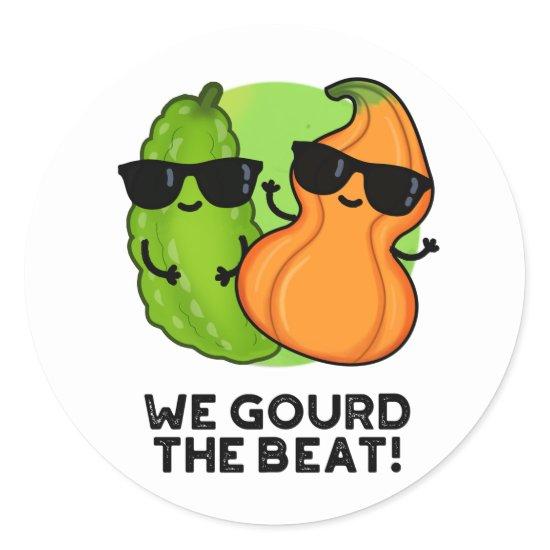 We Gourd The Beat Funny Veggie Pun Classic Round Sticker