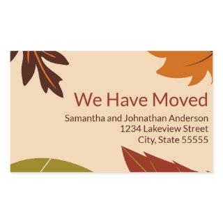 We Have Moved Fall Leaves Moving Announcement Rectangular Sticker