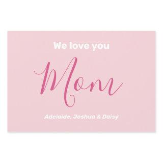 We Love You Mom Pink Minimalist   Sheets
