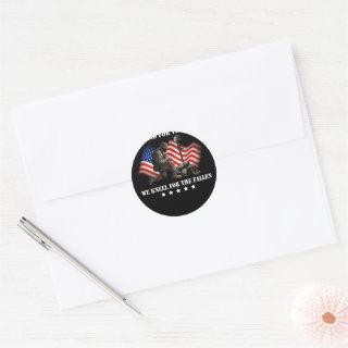 We Stand For The Flag We Kneel For The Fallen Classic Round Sticker