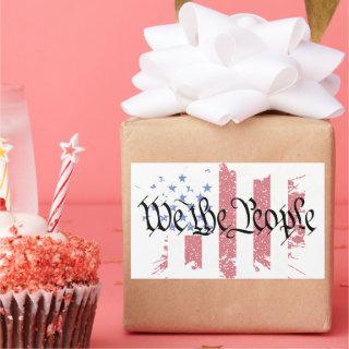 We the People American Peace Flag Splat Rectangular Sticker