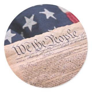We the People Constitution Classic Round Sticker