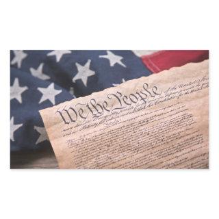 We the People Constitution Rectangular Sticker